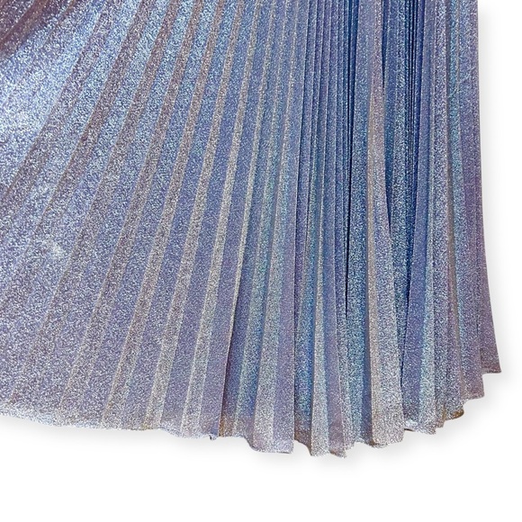 Halston Maycee Gown Sz 10 Shimmer Jersey Stretch Metallic Pleated Maxi Dress - Picture 6 of 13